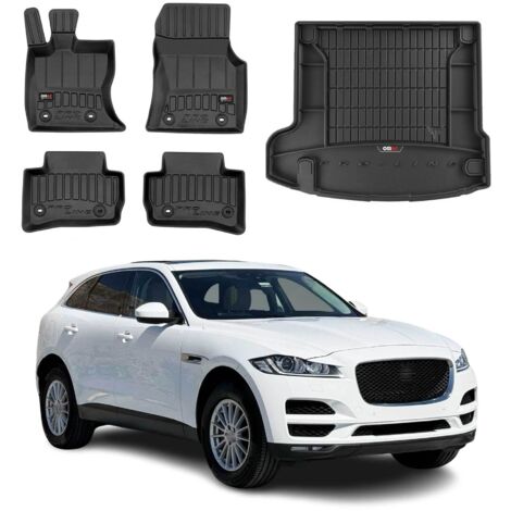 OMAC Kit Tapis de Sol et Coffre pour Jaguar F-Pace 2016-2020 Pre-FL TPE Noir