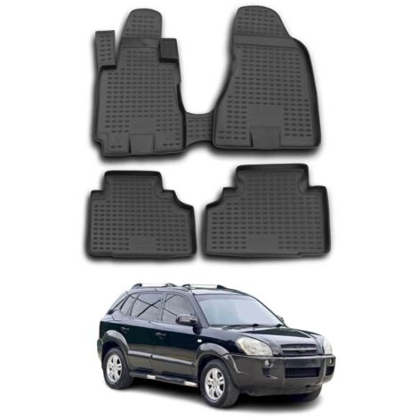 OMAC Tapis de Sol Compatible avec Hyundai Tucson 2004-2010 en Caoutchouc Noir (1/5)