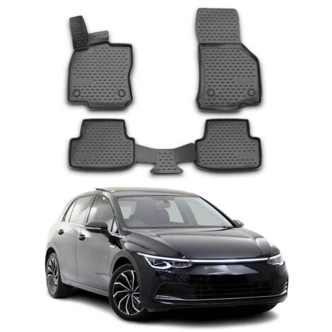 OMAC Tapis de Sol pour VW Golf 8 2019-2025 Caoutchouc TPE Noir 4X