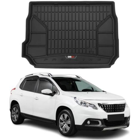 Tapis de Coffre 3D TPE Premium Compatible avec Peugeot 2008 I 2013-2019 Bac de Protection de Coffre Intérieur antidérapant Revêtement de Coffre Bords Hauts pour Voiture Noir