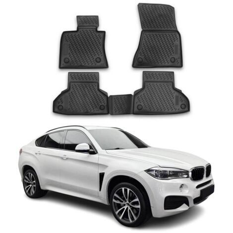 OMAC 3D Tapis de Sol Compatible avec BMW X6 F16 F86 2014-2019 en Caoutchouc Noir (1/5)