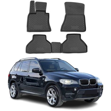 OMAC 3D Tapis de Sol Compatible avec BMW X5 E70 2007-2013 en Caoutchouc Noir (1/5)