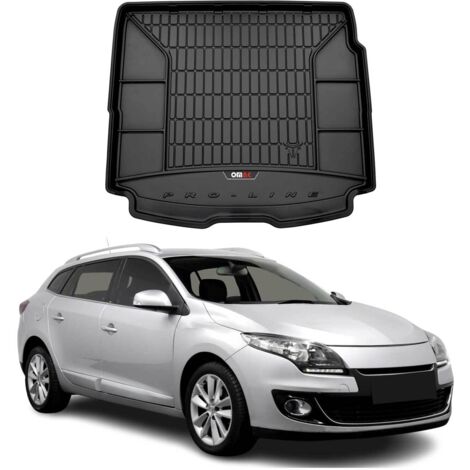 Tapis de Coffre 3D TPE Premium Compatible avec Renault Megane III Grandtour Estate 2008-2015  Bac de Protection de Coffre Intérieur antidérapant Revêtement de Coffre Bords Hauts pour Voiture Noir (1/5)