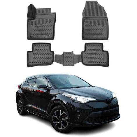 OMAC Tapis de Sol Compatible avec Toyota C-HR 2016-2024 en Caoutchouc Noir