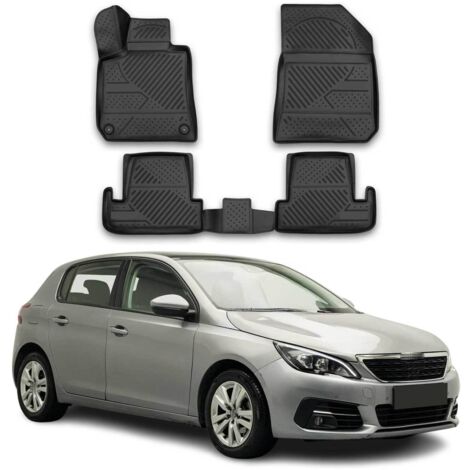 Tapis de Sol Compatible avec Peugeot 308 2014-2021 Caoutchouc TPE Noir