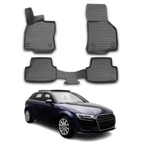 Tapis de Sol Compatible avec Audi A3 2012-2024 Sportback Caoutchouc TPE Noir (1/5)
