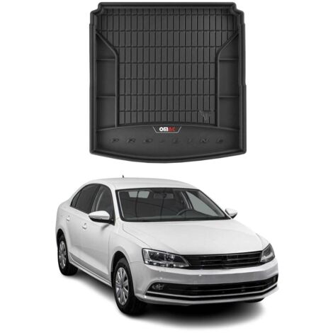 Tapis de Coffre 3D TPE Premium Compatible avec VW Jetta VI Sedan 2014-2018 - Bac de Protection de Coffre Intérieur antidérapant Revêtement de Coffre Bords Hauts pour Voiture Noir (1/5)