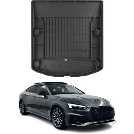 Tapis de Coffre 3D TPE Premium Compatible avec Audi A5 II Sportback 2016 à 2023, Bac de Protection de Coffre Intérieur antidérapant Revêtement de Coffre Bords Hauts pour Voiture Noir