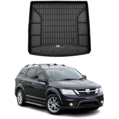 Tapis de Coffre 3D TPE Premium Compatible avec Fiat Freemont 2011-2016 7 Places  Bac de Protection de Coffre Intérieur antidérapant Revêtement de Coffre Bords Hauts pour Voiture Noir (1/5)