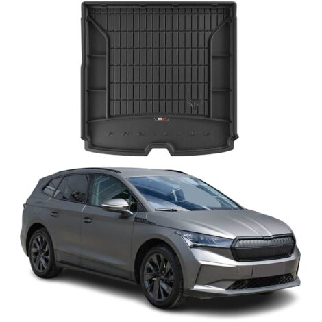 Tapis de Coffre 3D TPE Premium Compatible avec Skoda Enyaq IV 2020-2022  Bac de Protection de Coffre Intérieur antidérapant Revêtement de Coffre Bords Hauts pour Voiture Noir (1/5)