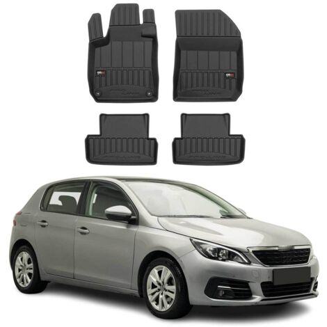 Tapis de Voiture 3D TPE Premium pour Peugeot 308 II 2013 à 2021, Revêtement de Sol pour Voiture - Intérieur antidérapant - Bords Hauts - Noir (1/5)