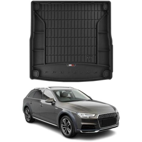 Tapis de Coffre 3D TPE Premium Compatible avec Audi A4 B9 Allroad 2015-2022 Bac de Protection de Coffre Intérieur antidérapant Revêtement de Coffre Bords Hauts pour Voiture Noir