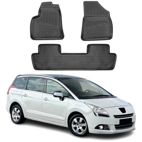 Tapis de Sol Compatible avec Peugeot 5008 2009-2017 Caoutchouc TPE Noir