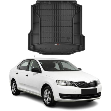 OMAC Tapis de Coffre Voiture Compatible avec Skoda Rapid 2012 à 2019, Antidérapant Imperméable, 3D Premium TPE, Noir (1/5)