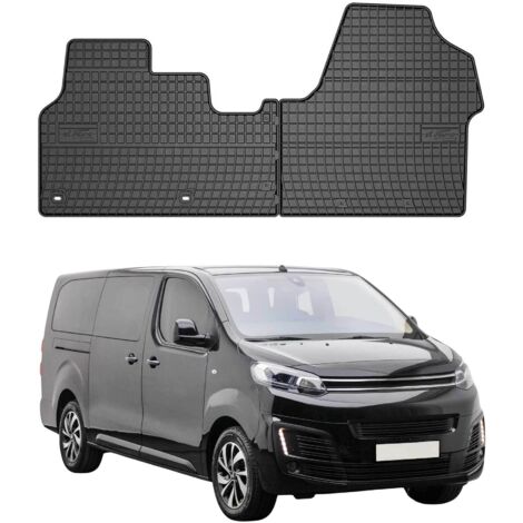 Tapis de Sol Compatible avec Citroen Jumpy 2016-2022 Noir Caoutchouc