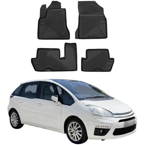 Tapis de Sol Compatible avec Citroen C4 Picasso 2006-2013 Caoutchouc TPE Noir