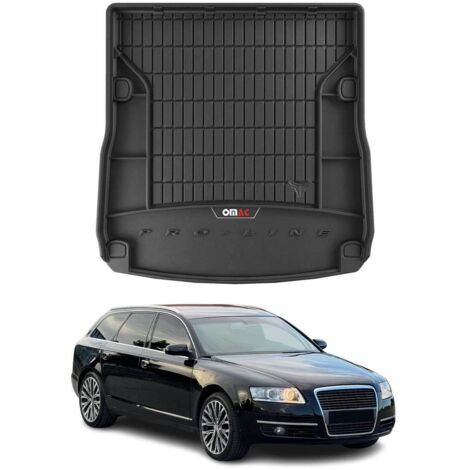 Tapis de Coffre 3D TPE Premium Compatible avec Audi A6 C6 Avant 2004-2011  Bac de Protection de Coffre Intérieur antidérapant Revêtement de Coffre Bords Hauts pour Voiture Noir (1/5)