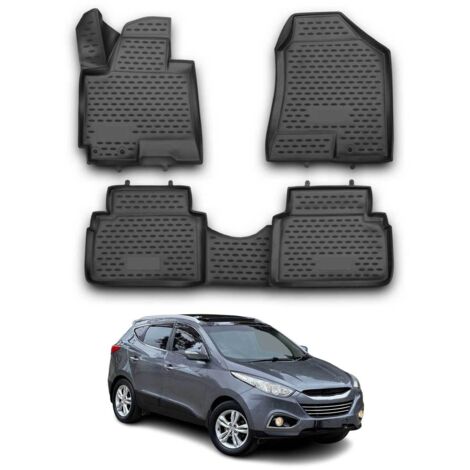 OMAC Tapis de Sol Compatible avec Hyundai iX35 2009-2015 en Caoutchouc Noir (1/5)