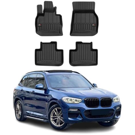 Tapis de Sol 3D TPE Premium Compatible avec BMW X3 G01 2017-2022  Revêtement de Sol pour Voiture - Intérieur antidérapant - Bords Hauts - Noir