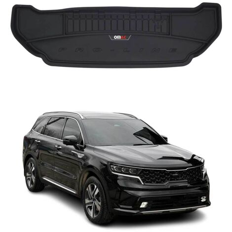 Tapis de Coffre 3D TPE Premium Compatible avec Kia Sorento III 2014-2020 7 Sitze  Bac de Protection de Coffre Intérieur antidérapant Revêtement de Coffre Bords Hauts pour Voiture Noir (1/5)