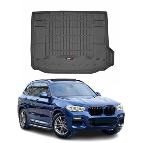Tapis de Coffre 3D TPE Premium pour BMW X3 G01 2017 à 2023 avec Niches Latérales, Bac de Protection de Coffre Intérieur antidérapant, Revêtement de Coffre Bords Hauts pour Voiture, Noir (1/5)