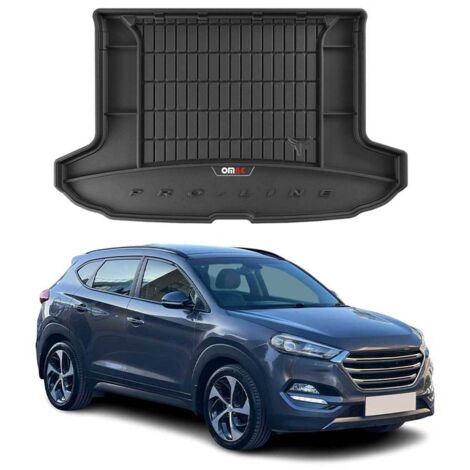 OMAC Tapis de Coffre 3D TPE Premium Compatible avec Hyundai Tucson 2015 à 2023, Bac de Protection de Coffre Intérieur antidérapant Revêtement de Coffre Bords Hauts pour Voiture Noir (1/5)