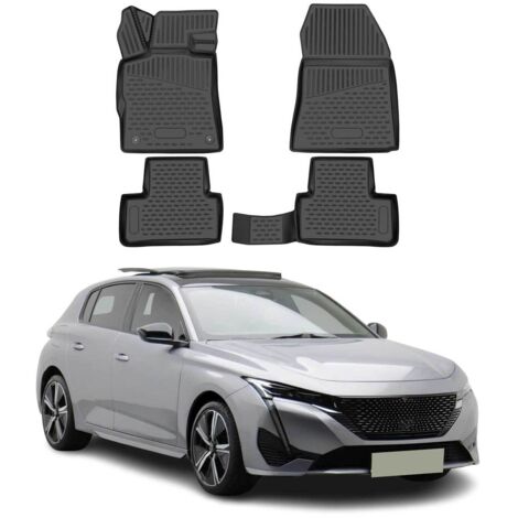 OMAC Tapis de Sol pour Peugeot 308 2021-2025 sur Mesure en Caoutchouc Noir