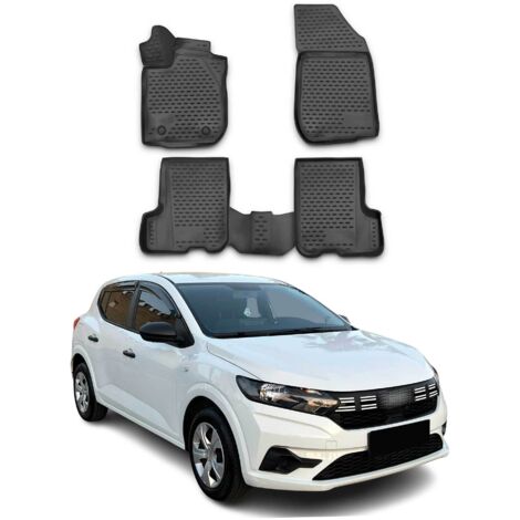 Tapis de Sol Compatible avec Dacia Sandero 2018-2020 Caoutchouc TPE Noir