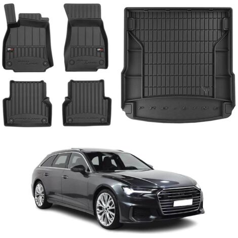 OMAC Kit Tapis de Sol et Coffre pour Audi A6 C8 4A Break Allroad 2018-2025 Noir