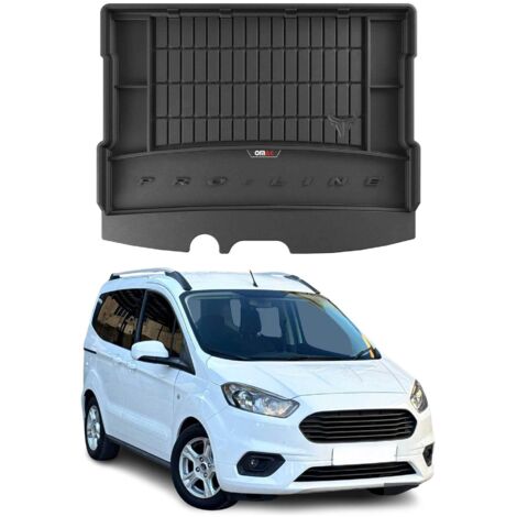 OMAC Tapis de Coffre 3D TPE Premium Compatible avec Ford Tourneo Courier Van 2014-2018 5 Places - Bac de Protection de Coffre Intérieur antidérapant Revêtement de Coffre Bords Hauts pour Voiture Noir (1/5)