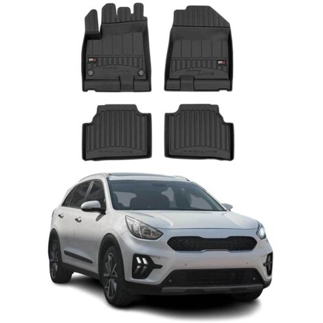 Tapis de Sol Voiture 3D TPE Premium Compatible avec Kia E-NIRO 2018 à 2023, Revêtement de Sol pour Voiture - Intérieur antidérapant - Bords Hauts - Noir (1/5)