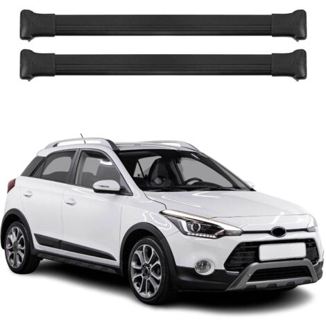 OMAC Barres de toit en aluminium pour Hyundai i20 Active Elite 2016-2020 – TÜV / DIN 75302:2019 – Charge max 75 kg – 2 barres Noir (1/4)