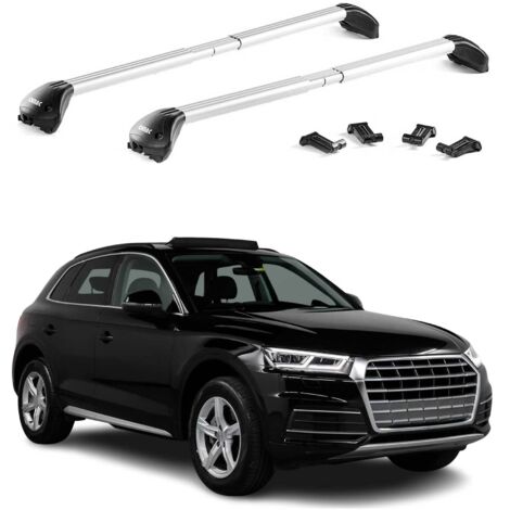 OMAC Barres de toit transversales certifiées TÜV pour Audi Q5 FYT Sportback 2021-2025 – Verrouillables (4 antivols) – Charge max 100 kg – Fixation durable Argent (1/4)