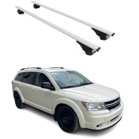 OMAC Barres de toit pour Dodge Journey 2008-2021 – TÜV / DIN 75302:2019 – Antivol inclus – Charge max 75 kg – 2 barres Argent (1/4)