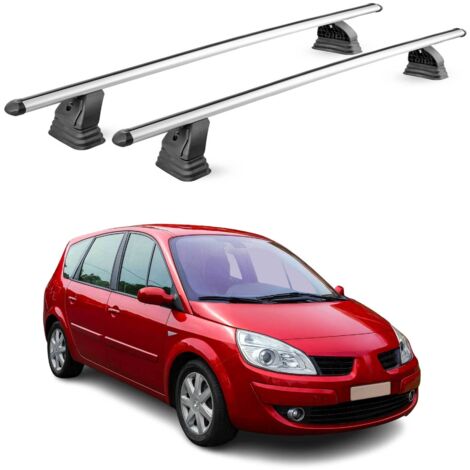 OMAC Barres de toit transversales en aluminium pour Renault Grand Scenic 2003-2009 – TÜV / DIN 75302:2019 – Antivol inclus – Charge max 75 kg – 2 barres – Gris (1/4)