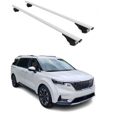 OMAC Barres de toit pour Kia Carnival IV 2021-2026 – TÜV / DIN 75302:2019 – Antivol inclus – Charge max 75 kg – 2 barres Argent (1/4)
