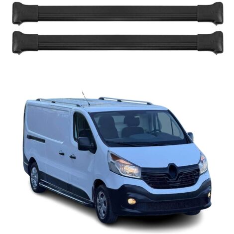 OMAC Barres de toit en aluminium pour Renault Trafic III 2014-2026 – TÜV / DIN 75302:2019 – Charge max 75 kg – 2 barres Noir