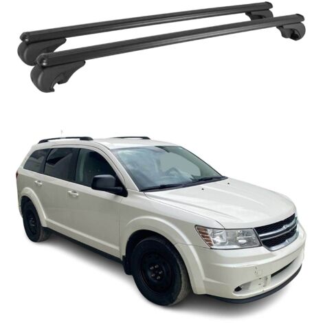 OMAC Barres de toit en aluminium pour Dodge Journey 2008-2021 – TÜV / DIN 75302:2019 – Antivol inclus – Charge max 75 kg – 2 barres Noir (1/4)