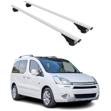 OMAC Barres de toit pour Citroën Berlingo 2008-2018 – TÜV / DIN 75302:2019 – Antivol inclus – Charge max 75 kg – 2 barres Argent
