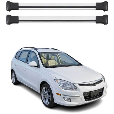 OMAC Barres de toit en aluminium pour Hyundai Elantra V Break 2011-2016 – TÜV / DIN 75302:2019 – Charge max 75 kg – 2 barres Argent (1/4)