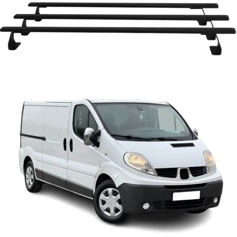 OMAC Barres de toit Heavy Duty compatibles avec Nissan Primastar 2001-2014 – 3 barres – Acier Noir
