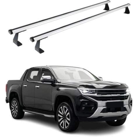 OMAC Barres de toit Heavy Duty compatibles avec VW Amarok II 2023-2026 – 2 barres – Aluminium Argent (1/4)