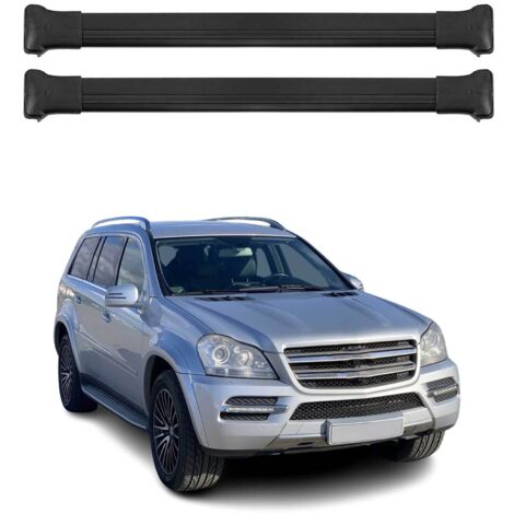 OMAC Barres de toit en aluminium pour Mercedes Classe GL X164 2006-2012 – TÜV / DIN 75302:2019 – Charge max 75 kg – 2 barres Noir (1/4)
