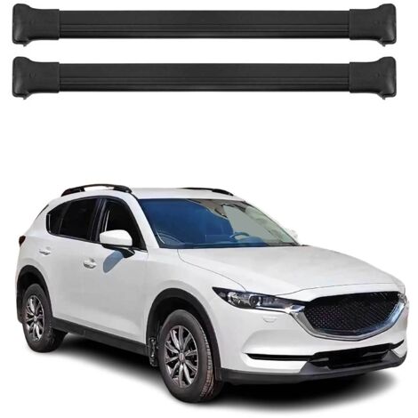OMAC Barres de toit en aluminium pour Mazda CX-5 II 2017-2025 – TÜV / DIN 75302:2019 – Charge max 75 kg – 2 barres Noir (1/4)