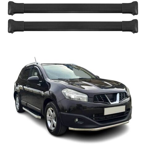 OMAC Barres de toit en aluminium pour Nissan Qashqai J10 2007-2013 – TÜV / DIN 75302:2019 – Charge max 75 kg – 2 barres Noir (1/4)