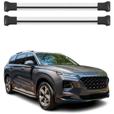 OMAC Barres de toit en aluminium pour Hyundai Santa Fe V 2024-2026 – TÜV / DIN 75302:2019 – Charge max 75 kg – 2 barres Argent (1/4)