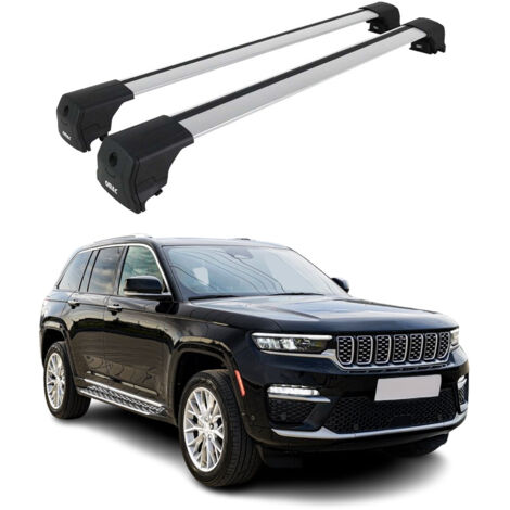 OMAC Barres de toit en aluminium pour Jeep Compass 2017-2025 – City Crash – ISO/PAS 11154:2006 – Antivol inclus – Charge max 75 kg – 2 barres Argent (1/4)