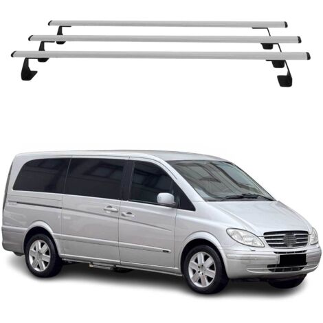 OMAC Barres de toit Heavy Duty compatibles avec Mercedes Vito W639 2003-2014 – 3 barres – Acier Argent (1/4)