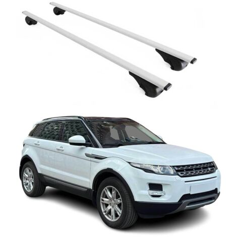 OMAC Barres de toit pour Land Rover Range Rover Evoque I L538 2012-2018 – TÜV / DIN 75302:2019 – Antivol inclus – Charge max 75 kg – 2 barres Argent