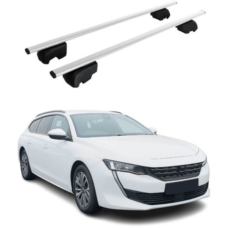 OMAC Barres de toit pour Peugeot 508 II 2018-2025 – City Crash tested – ISO PAS 11154:2006 – Antivol inclus – Charge max 75 kg – 2 barres Argent (1/4)